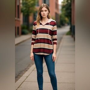 Lularoe XS NWT Striped Hoodie Top
